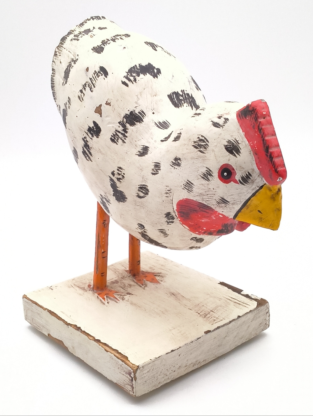 Charming Hand-Carved Folk Art Hen